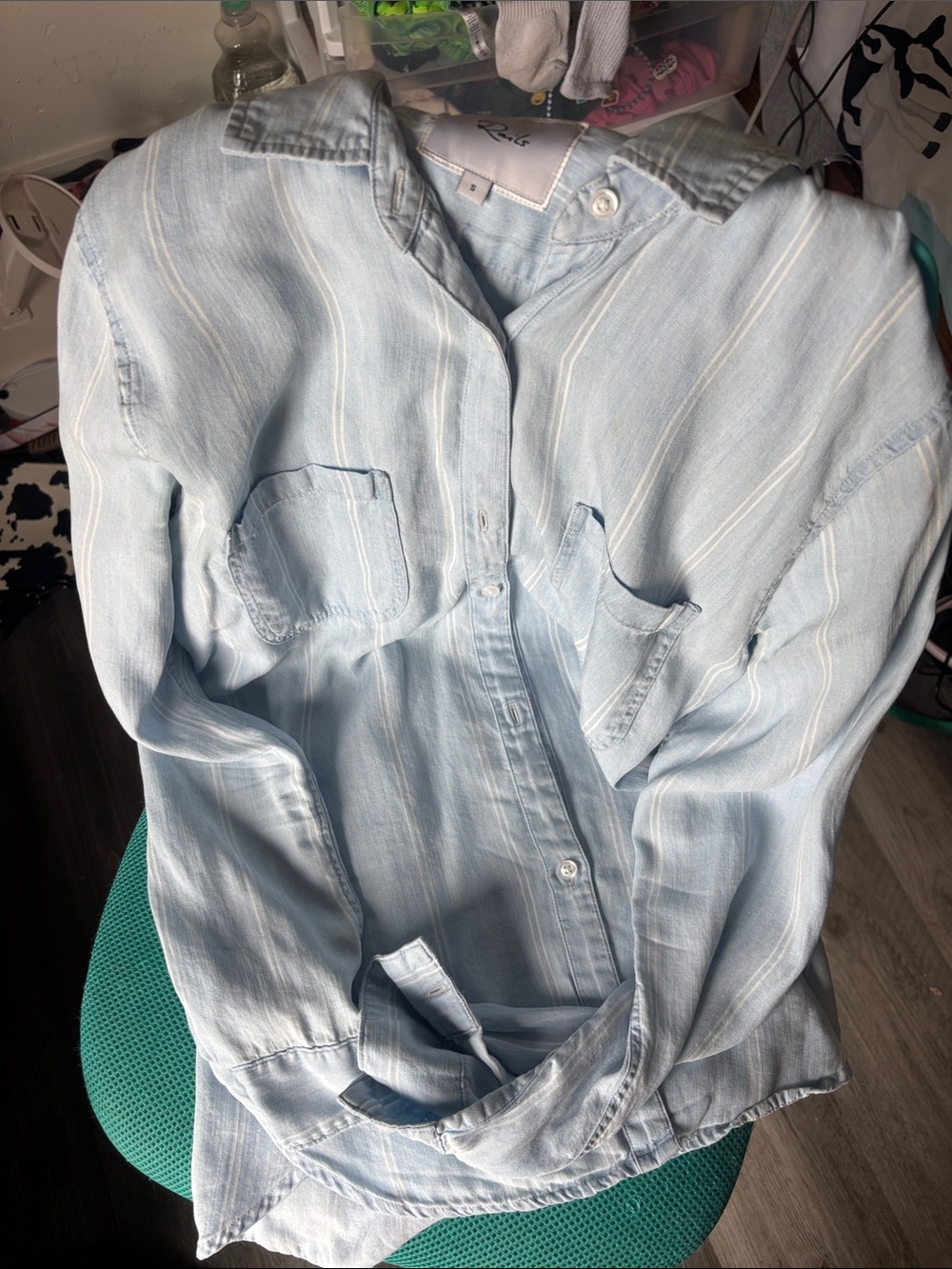 Rails Light Blue Button-Up Shirt